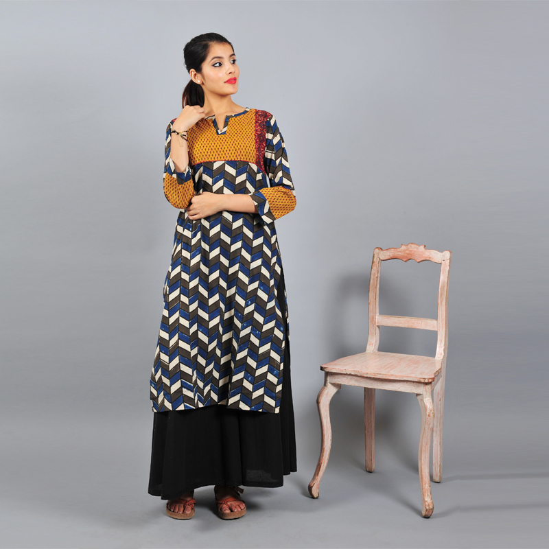 Tri-Print Kurta