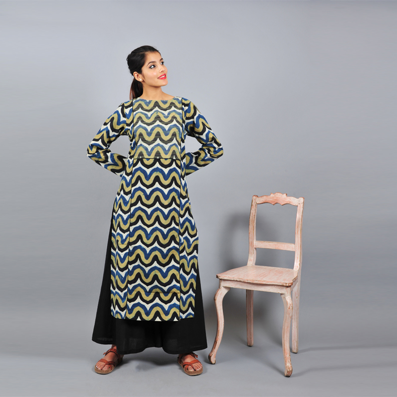 Wave Print Kurta